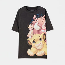 Load image into Gallery viewer, JXYSY camiseta de mujer 2020 verano estilo inglés moda León de dibujos animados estampado de rey o-cuello de manga corta Camiseta femenina Tops