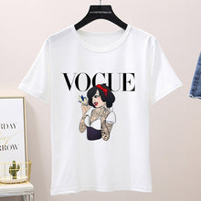 Load image into Gallery viewer, Women 2020 Summer Graphic Tee Shirt Femme Funny Princess Vogue Harajuku T Shirt Korean Tops Kawaii Streetwear Camiseta Mujer