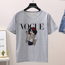 Load image into Gallery viewer, Women 2020 Summer Graphic Tee Shirt Femme Funny Princess Vogue Harajuku T Shirt Korean Tops Kawaii Streetwear Camiseta Mujer
