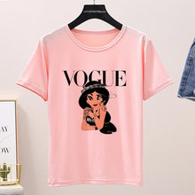 Load image into Gallery viewer, Women 2020 Summer Graphic Tee Shirt Femme Funny Princess Vogue Harajuku T Shirt Korean Tops Kawaii Streetwear Camiseta Mujer
