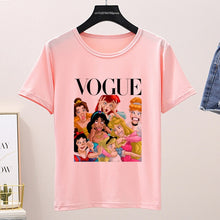 Load image into Gallery viewer, Women 2020 Summer Graphic Tee Shirt Femme Funny Princess Vogue Harajuku T Shirt Korean Tops Kawaii Streetwear Camiseta Mujer
